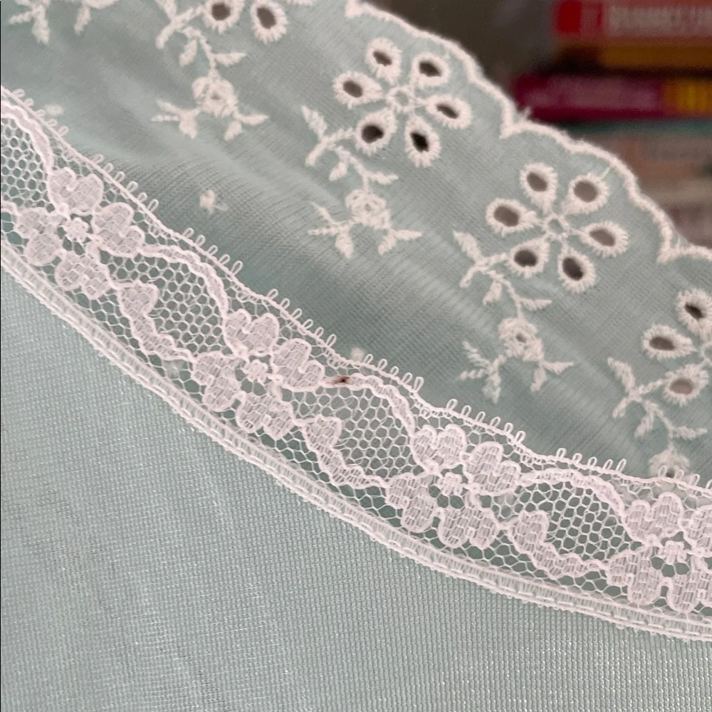 Lace Trim Chemise Nightgown in Light Blue‎ aqua